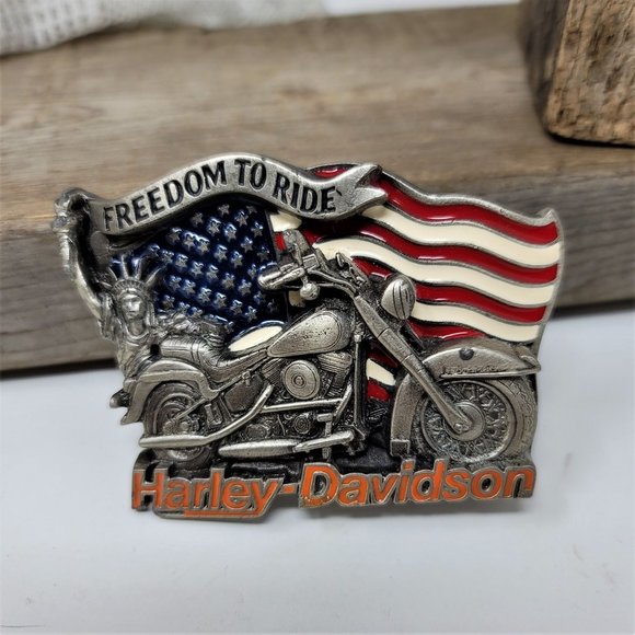 Harley Davidson 1991 Belt Buckle Baron Freedom To Ride U.S.A. H408 Rare - Picture 2 of 10